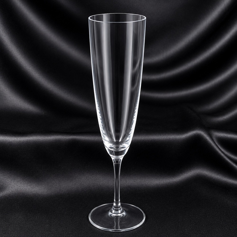 Riedel Crystal Vivum Champagne Flute Clear Tall Stemware Signed 8.75 Inch